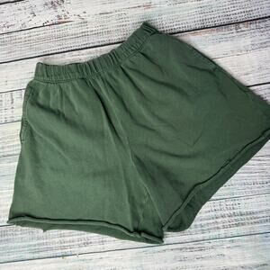 Aerie Green Cotton High Waist Shorts Lounge Wear XS